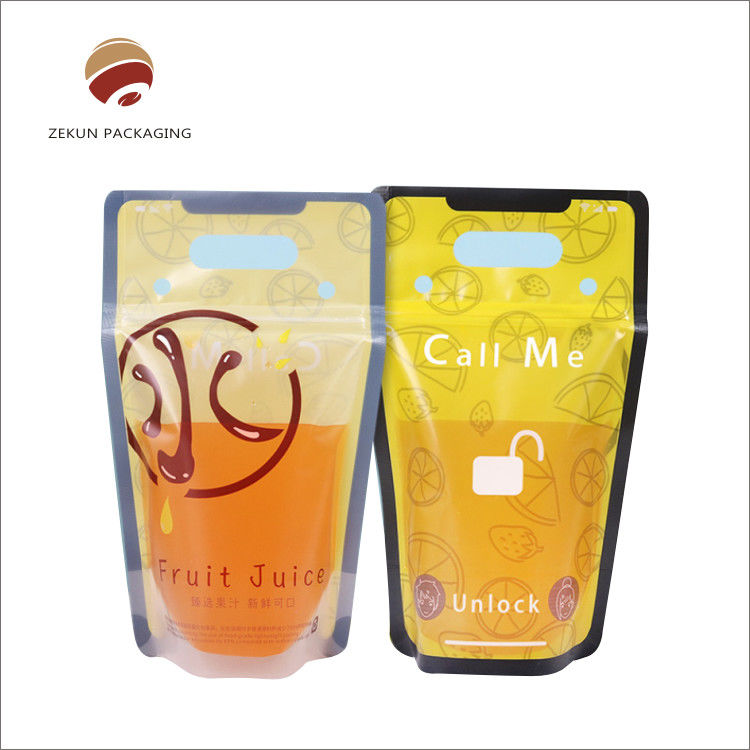 Glossy Surface Handling Stand Up Pouch with One Side Clear Silver Colors and Matte PET/PE Materials Structure