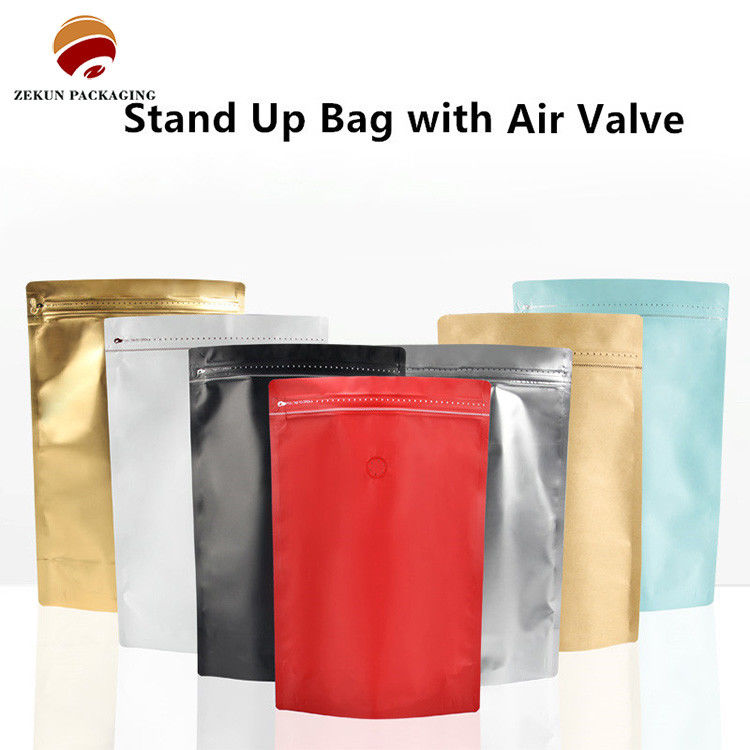 Corner Round Or Straight Corners Coffee Beans Packaging Bags Up To 12 Colors
