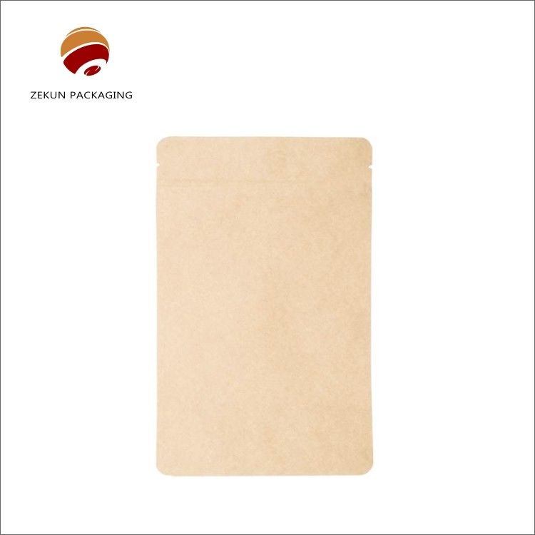 Customizable Kraft Paper Zipper Pouch Up To 10 Colors Tearproof