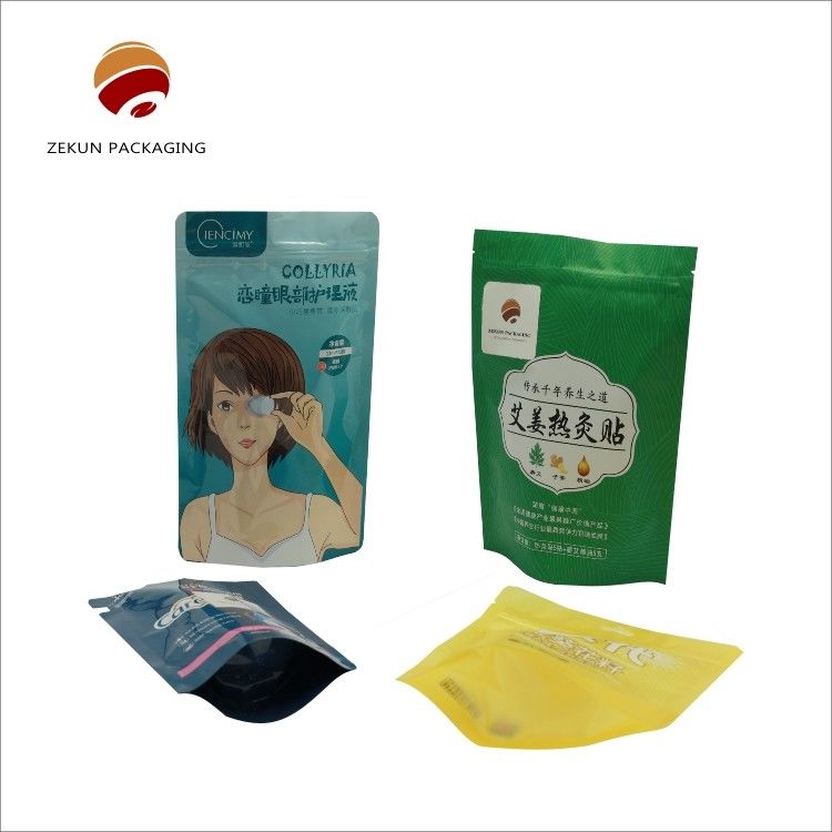 Odor-Proof Flat Bottom Stand Up Zipper Pouches Gravure Printing Hot Press Sealing