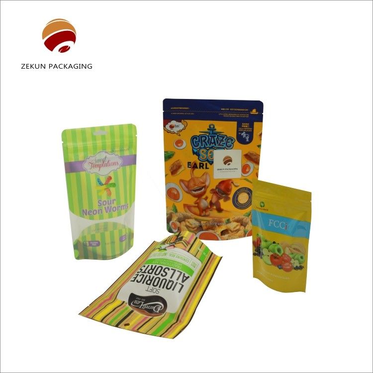 Odor-Proof Flat Bottom Stand Up Zipper Pouches Gravure Printing Hot Press Sealing