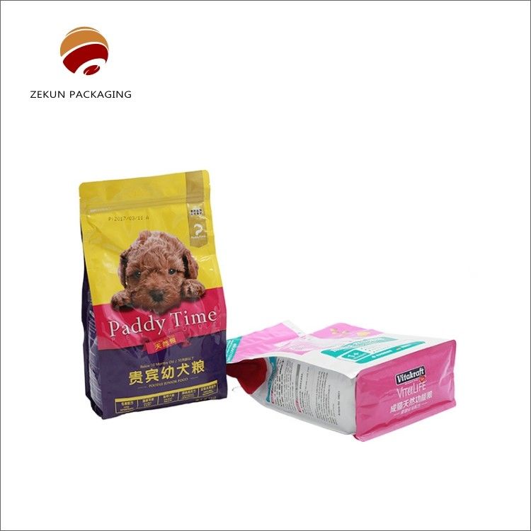 Customized Matt Or Shiny Finishing Animal Feed Packaging Bags Moisture Proof Zipper Packaging Bag
