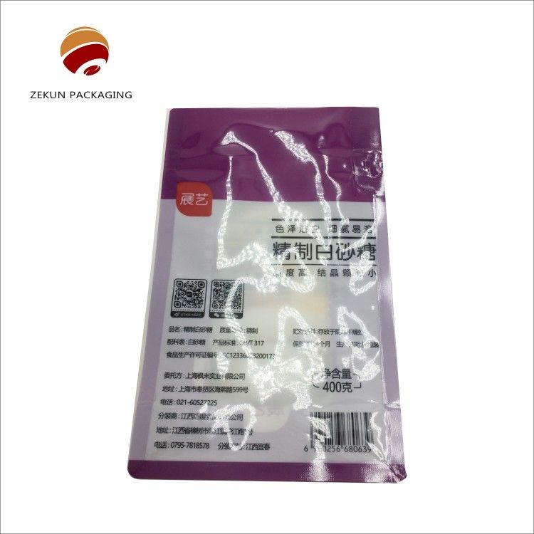 CMYK Gravure Printing Standing Pouch Flat Bottom Moisture Proof Zipper Type