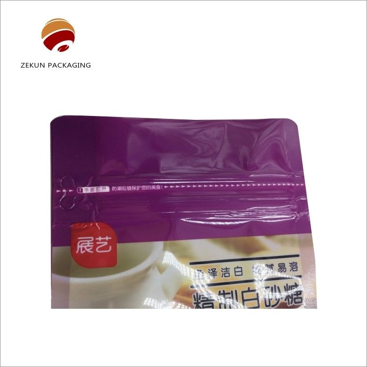 CMYK Printed Flat Bottom Bag Moisture Proof Packaging With Zipper