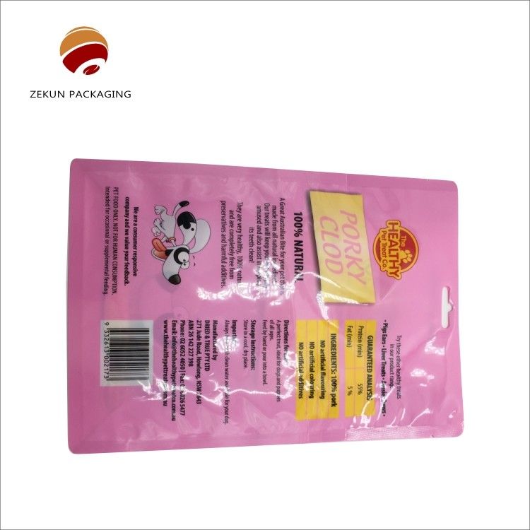 Custom Made Logo Printed Food Flat Bottom Bag  Moisture Resistance