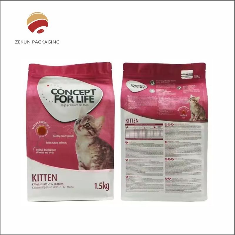 Custom Printed Pet Food Bags With Vibrant Colors And Matt Or Shiny Finish