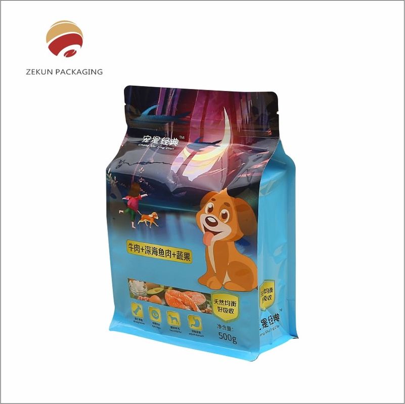Custom Pet Food Pouch Vibrant Colors Zipper Top Moisture Proof Gravure Printing