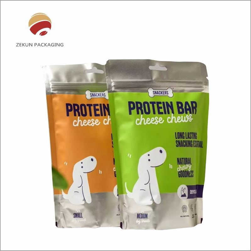 Custom Design Pet Food Pouch with Zipper Top Vibrant CMYK Printing PET/AL/PE Materials