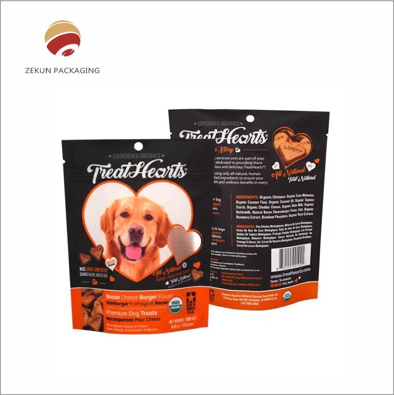 Custom Design Pet Food Pouch with Zipper Top Vibrant CMYK Printing PET/AL/PE Materials