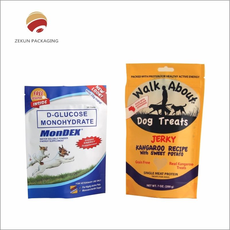 Personalized Design Pet Food Pouch With Zipper Top Vibrant Colors