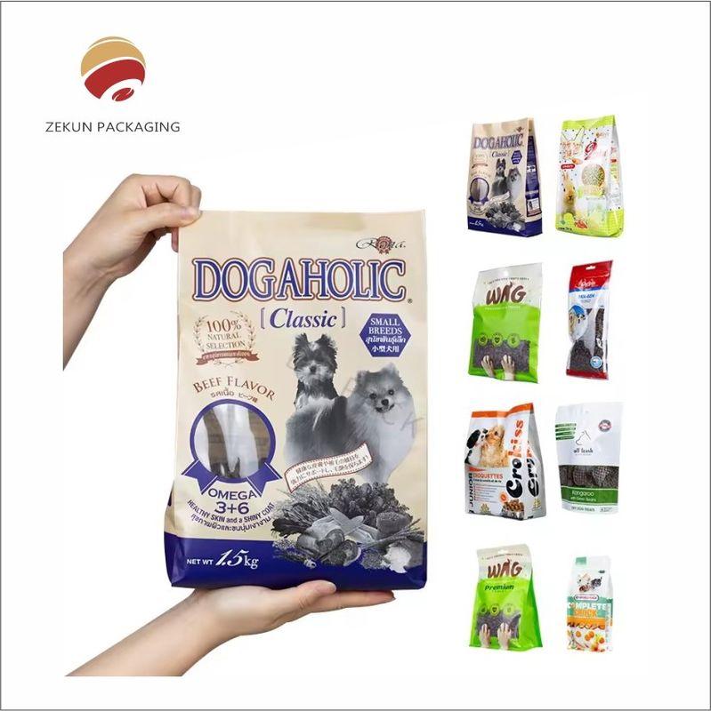 Personalized Design Pet Food Pouch With Zipper Top Vibrant Colors
